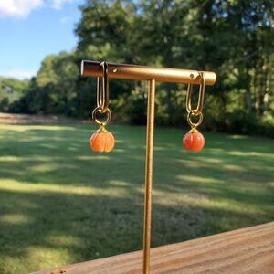 Jade pumpkin earrings